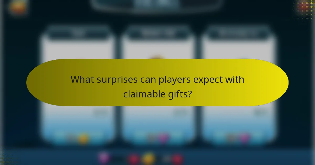 What surprises can players expect with claimable gifts?