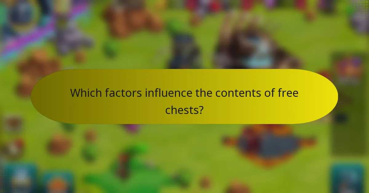 Which factors influence the contents of free chests?